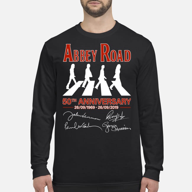Abbey Road 50th anniversary signatures men's long sleeved shirt