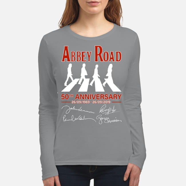 Abbey Road 50th anniversary signatures women's long sleeved shirt