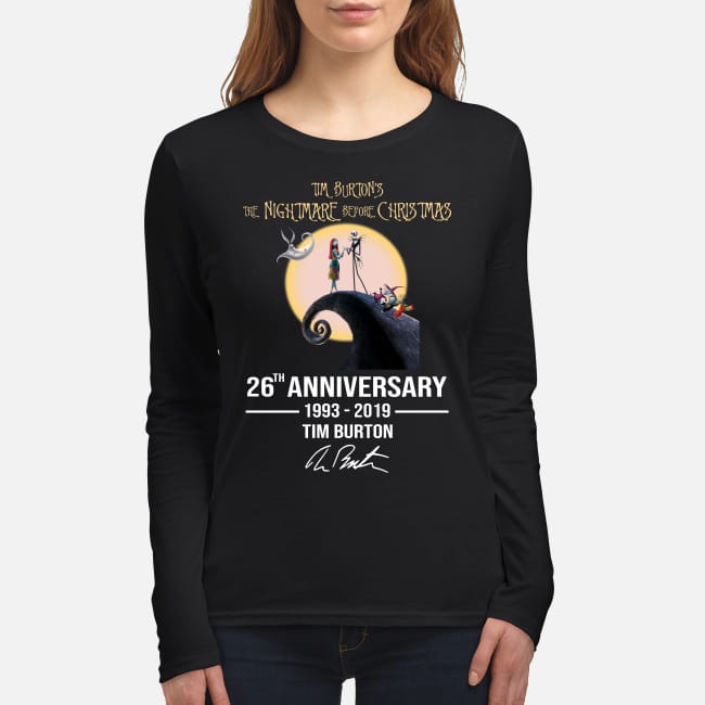 Tim Burtons nightmare before Christmas 26th anniversary women's long sleeved shirt