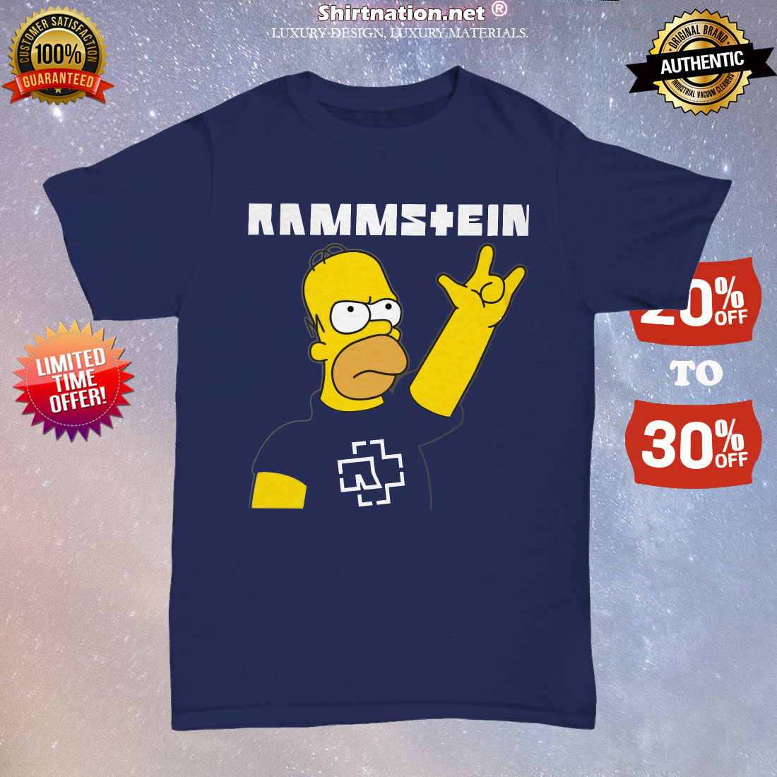 Homer Simpson Rammstein unisex tee shirt