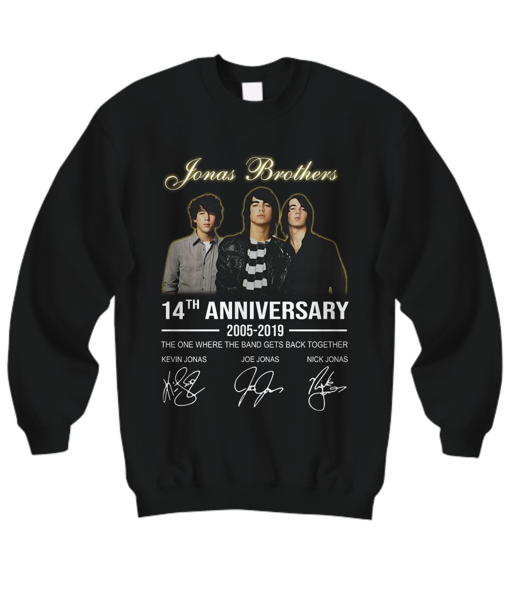 Jonas Brothers 14th anniversary signatures sweatshirt