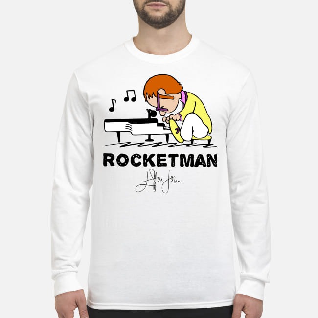 Rocketman John Elton play piano men's long sleeved shirt
