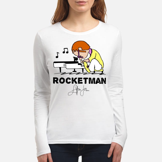 Rocketman John Elton play piano women's long sleeved shirt