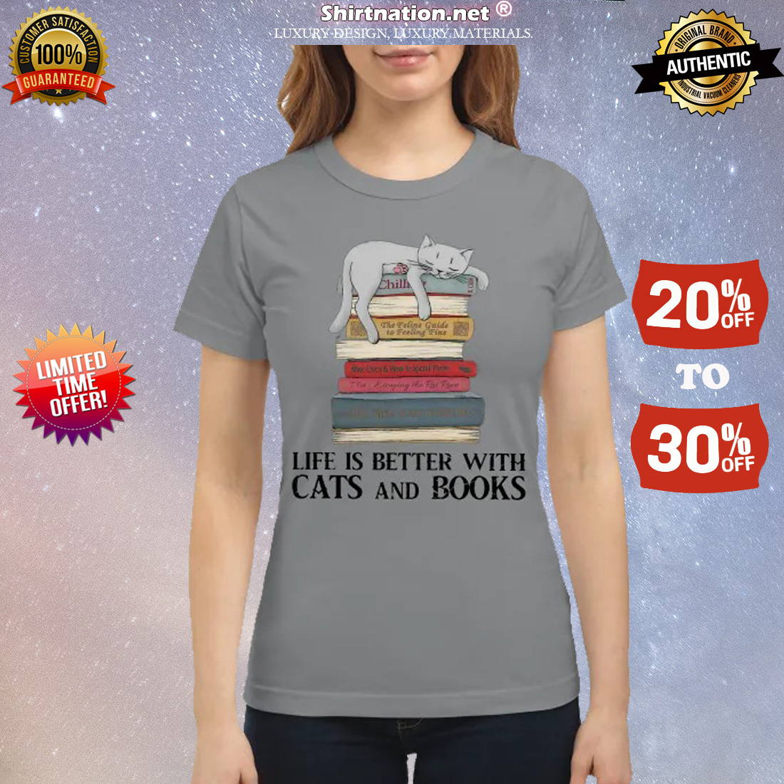 Life is better with cats and books classic shirt