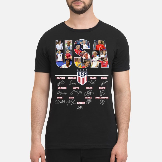 USA soccer team signatures premium men's shirt