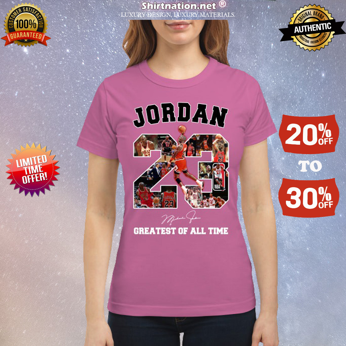 Micheal Jordan 23 greatest of all time classic shirt