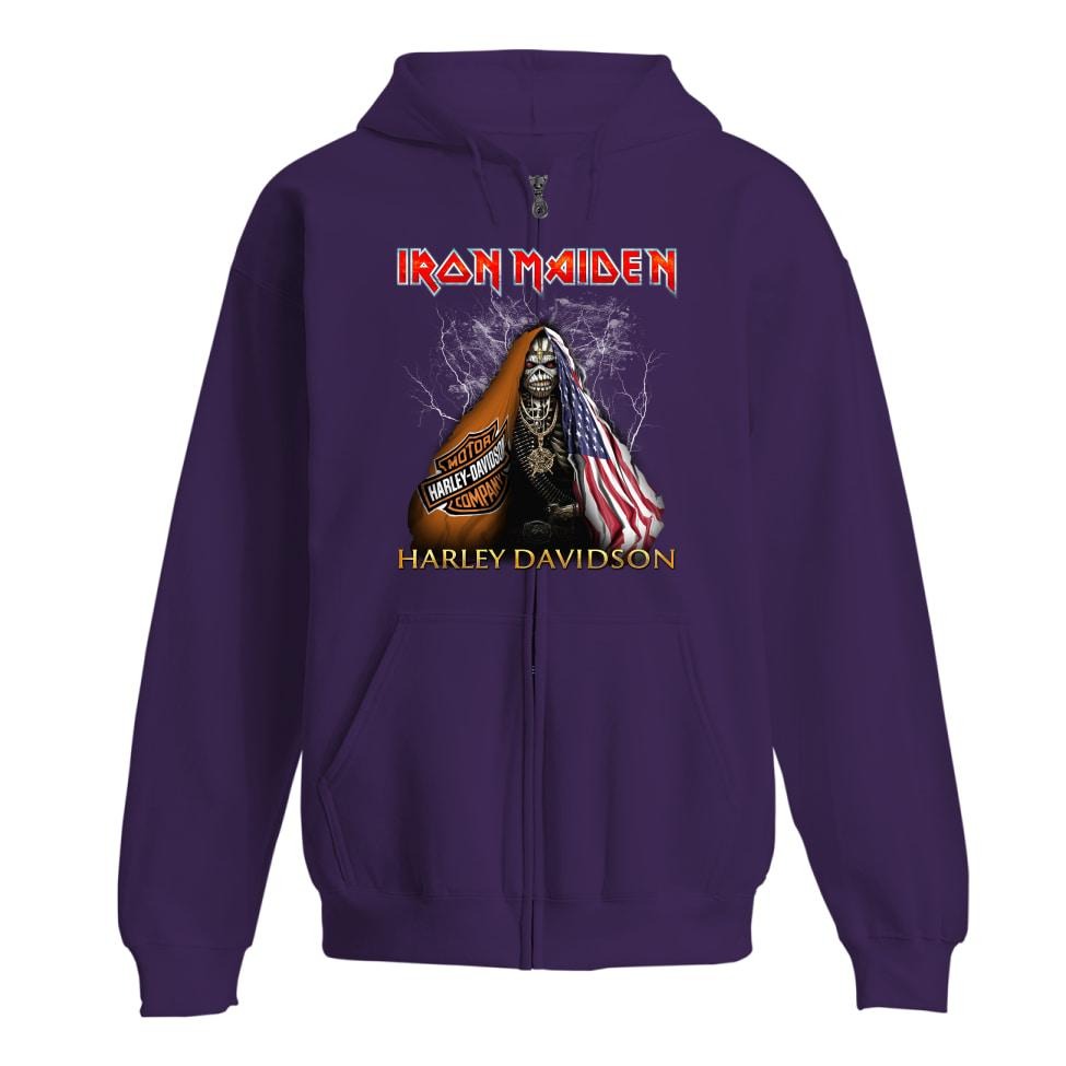 Iron Maiden Harley Davidson shirt and zip hoodie