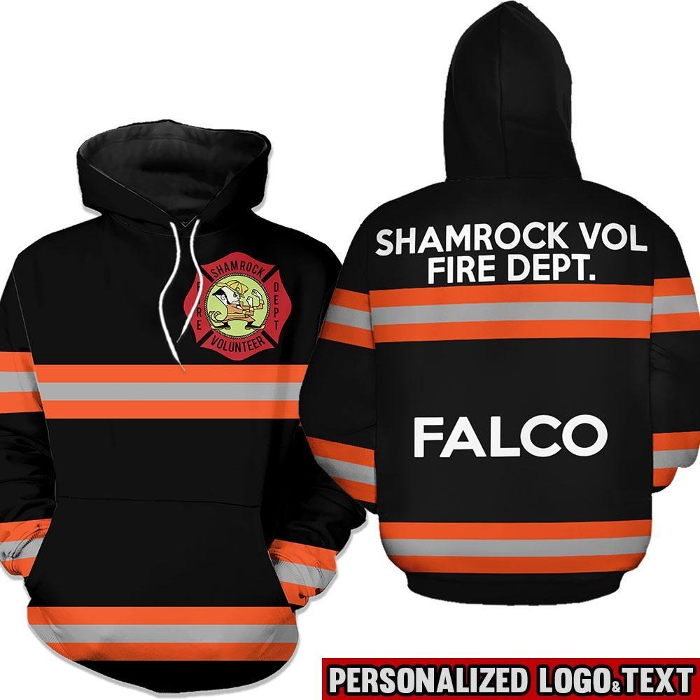Shamrock volunteer firefighter dept 3D cool hoodie