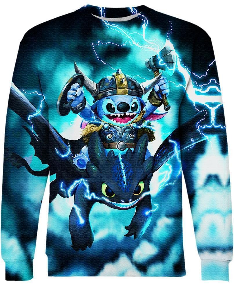 Stitch and toothless dragon 3d hoodie and sweatshirt