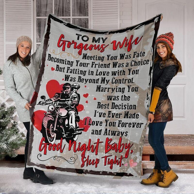 To my gorgeous wife good night baby sleep tight cool blanket