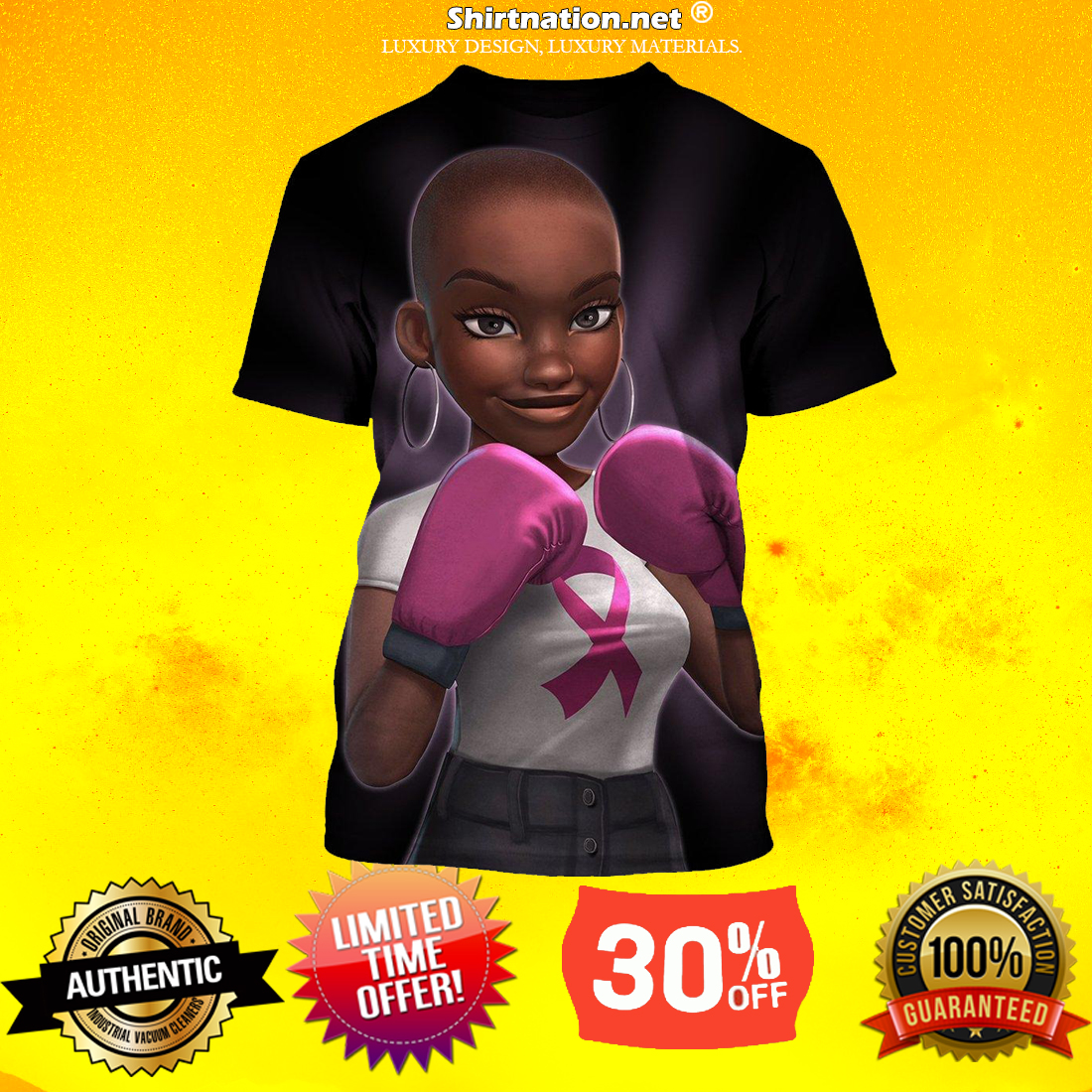 Black Girl Pink Warrior fight like a girl 3d cool hoodie