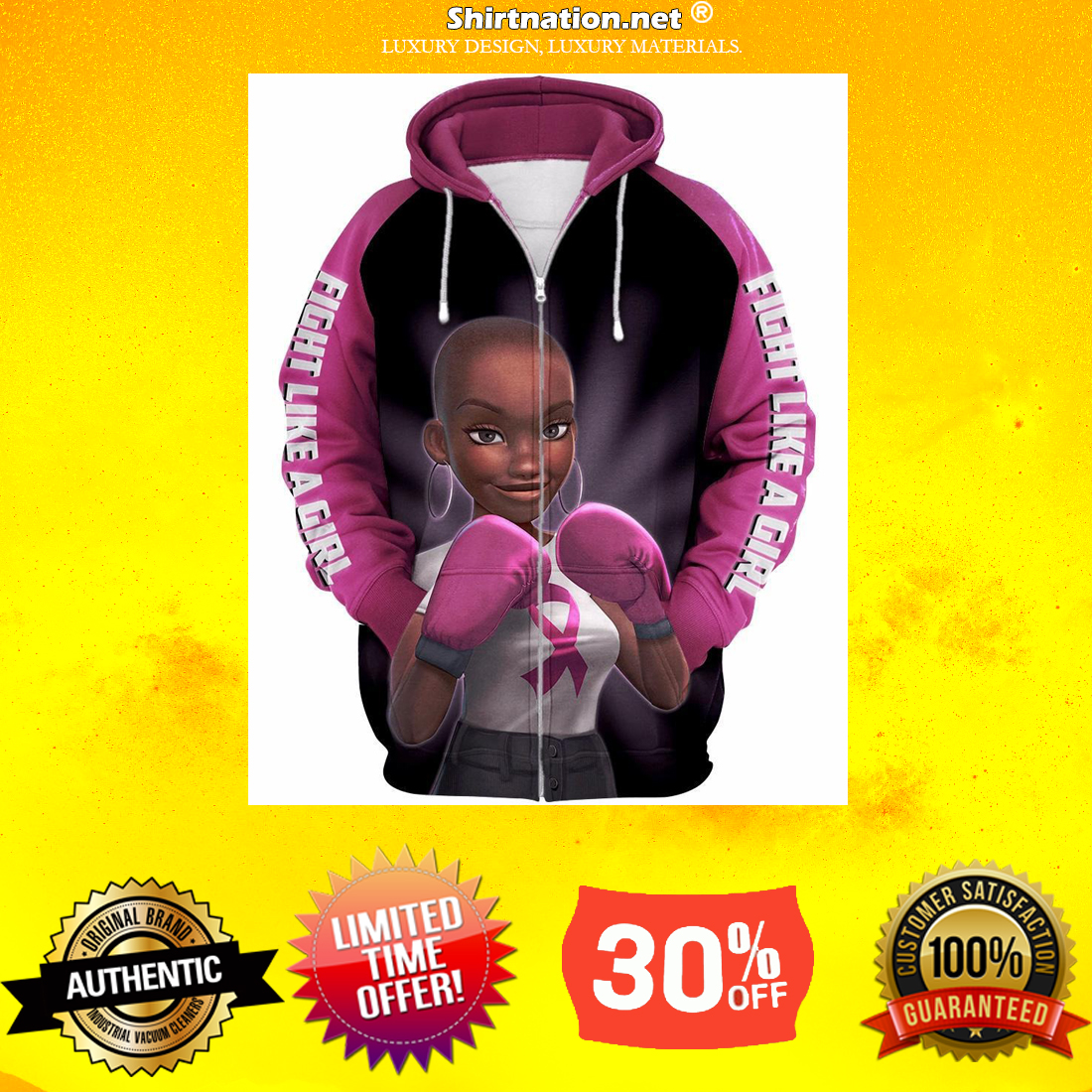 Black Girl Pink Warrior fight like a girl 3d hot hoodie