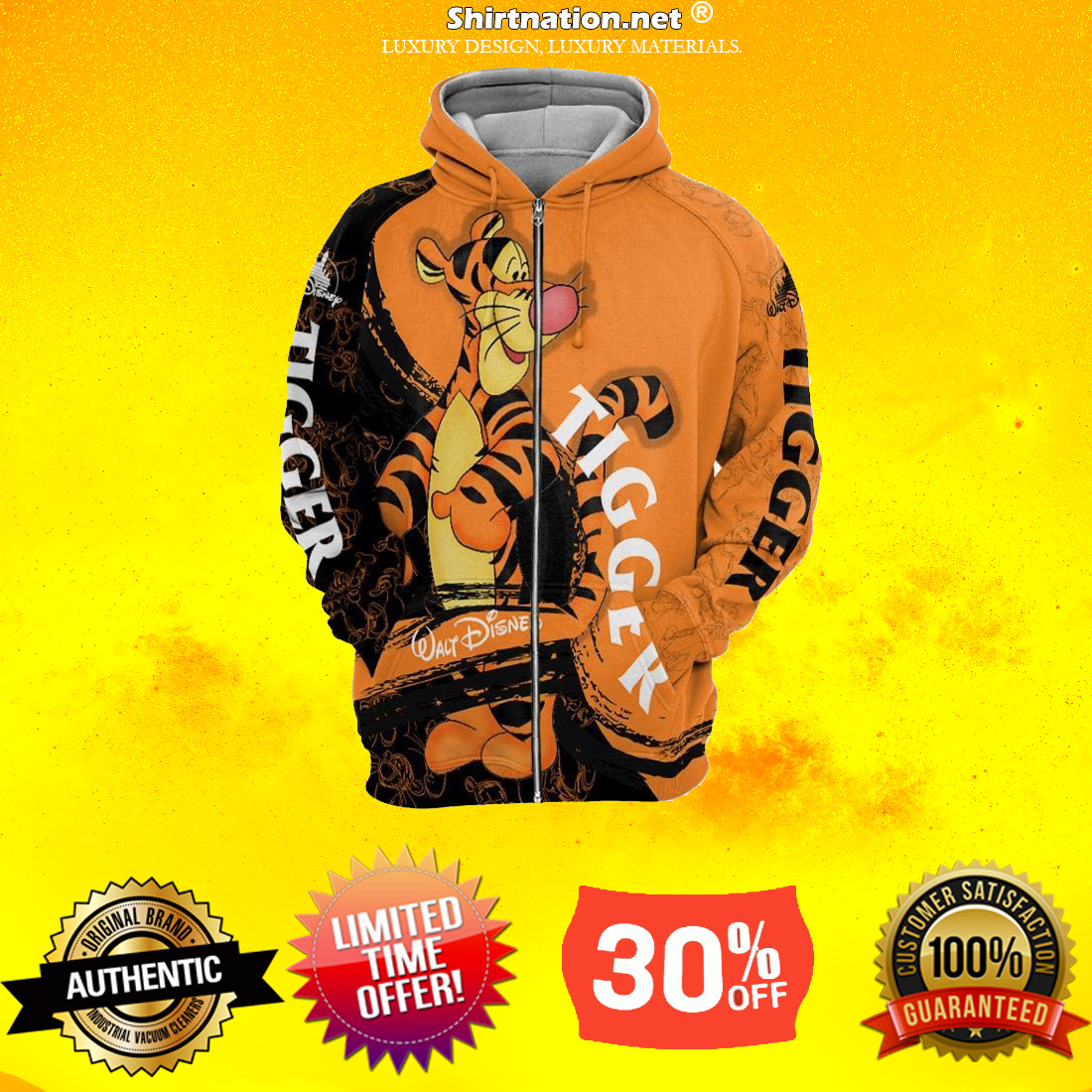 Walt Disney Tiger 3d full print hoodie and zip-up