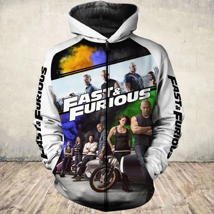 19 years of Fast and Furious 3d zip hoodie