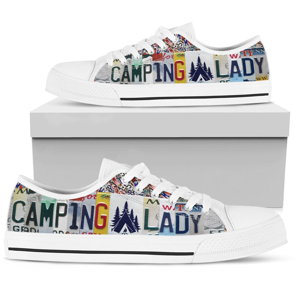 Camping land license plates low top hot shoes
