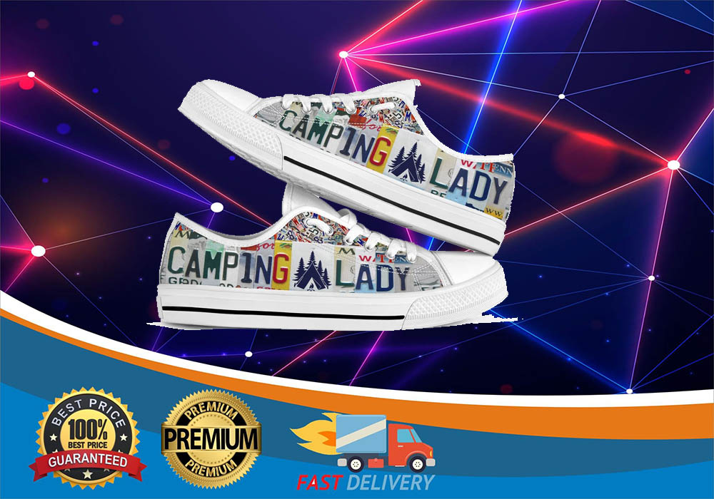 Camping land license plates low top luxury shoes