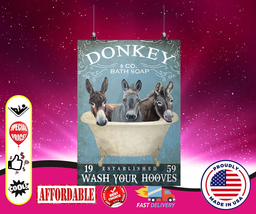 Donkey bath soap wash your hooves cool poster