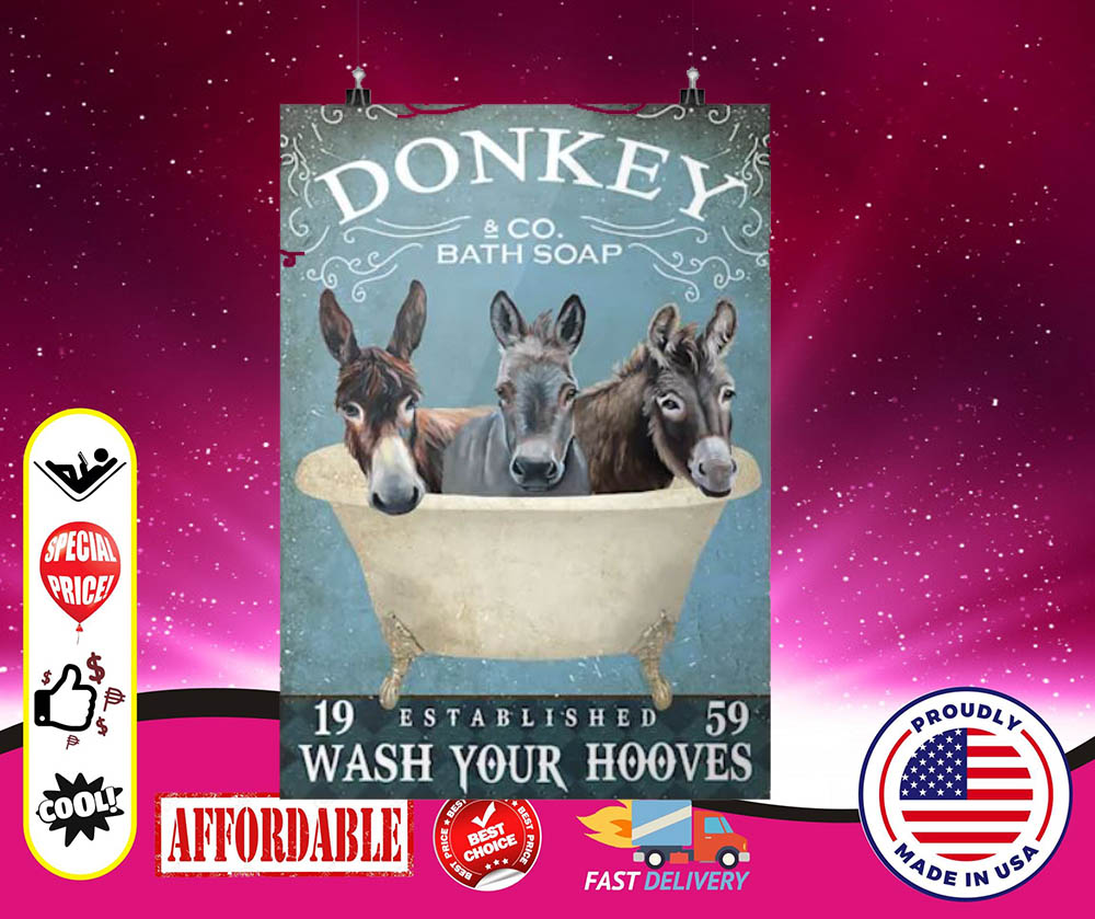 Donkey bath soap wash your hooves cool poster