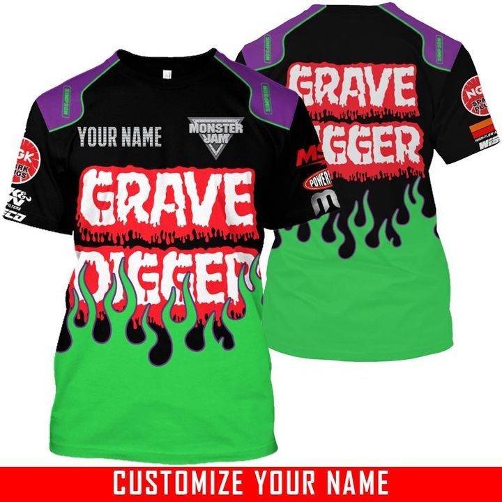 Grave Digger Custom Name 3d hoodie and shirt