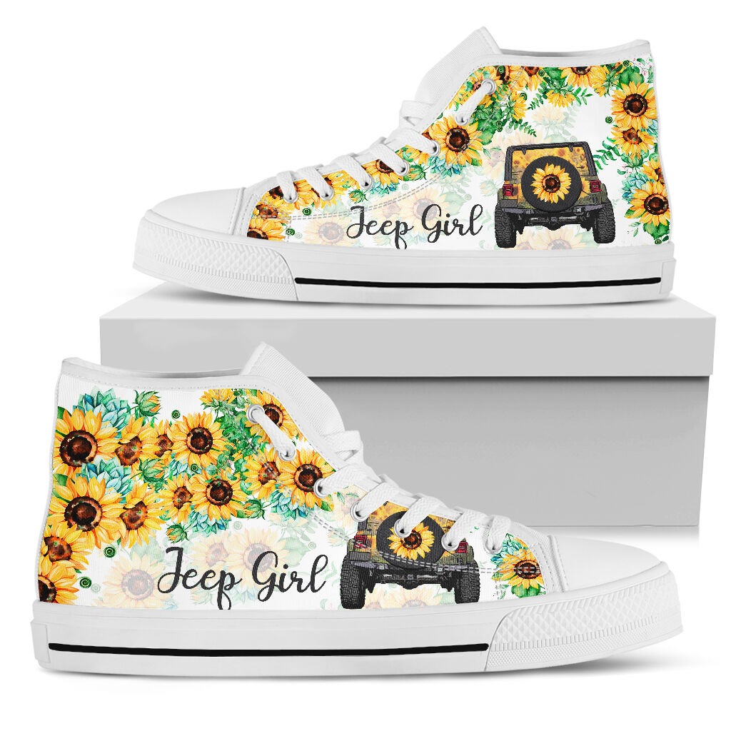 Jeep girl sunflowers low top hot shoes