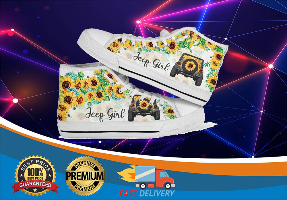 Jeep girl sunflowers low top luxury shoes