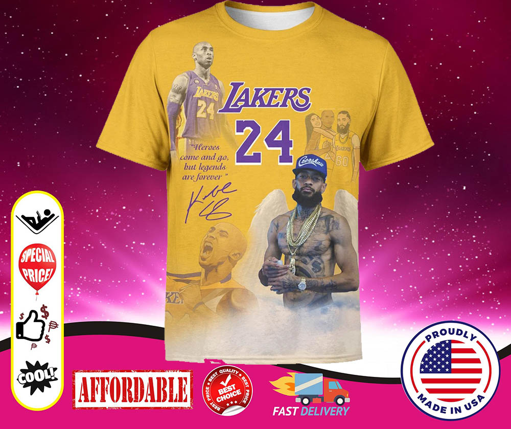 Lakers 24 Kobe Bryant 3d over print hoodie and shirt