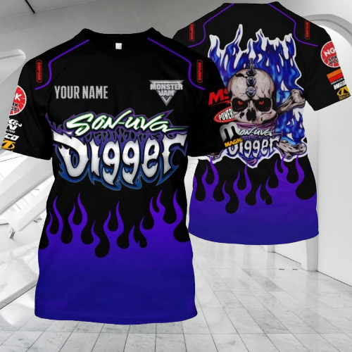 Monster Jam Son Uva Digger Custom name 3d hoodie and shirt