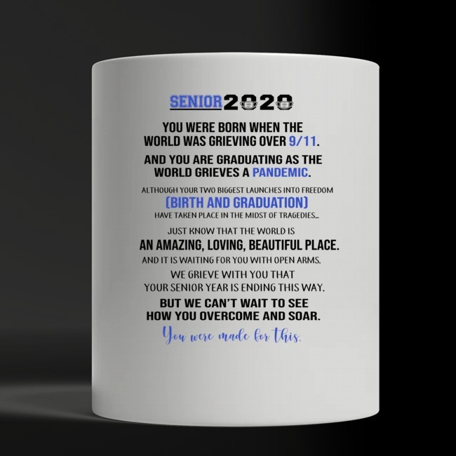 Senior 2020 custom name white mug