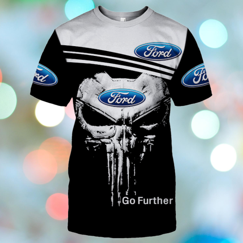 Skull Ford go further over print 3d hoodie and shirt