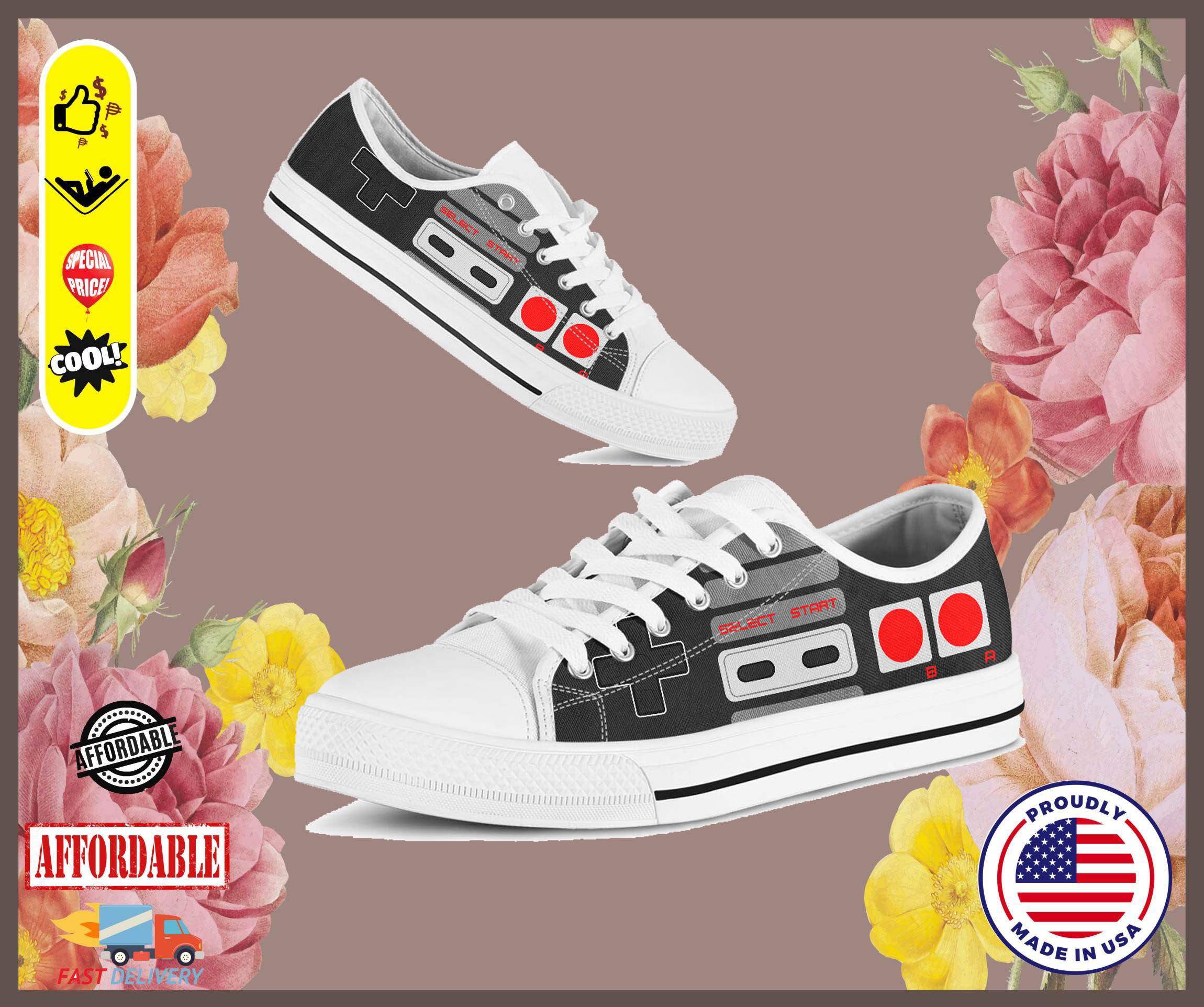 Game controller luxury low top shoes