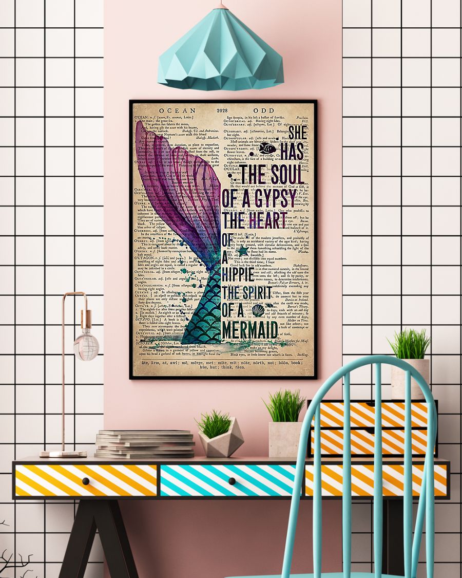 She has the soul of a gypsy the heart of a hippie the spirit of a mermaid poster