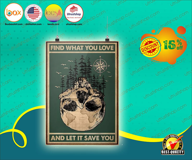 Skull find what you love and let it save you poster