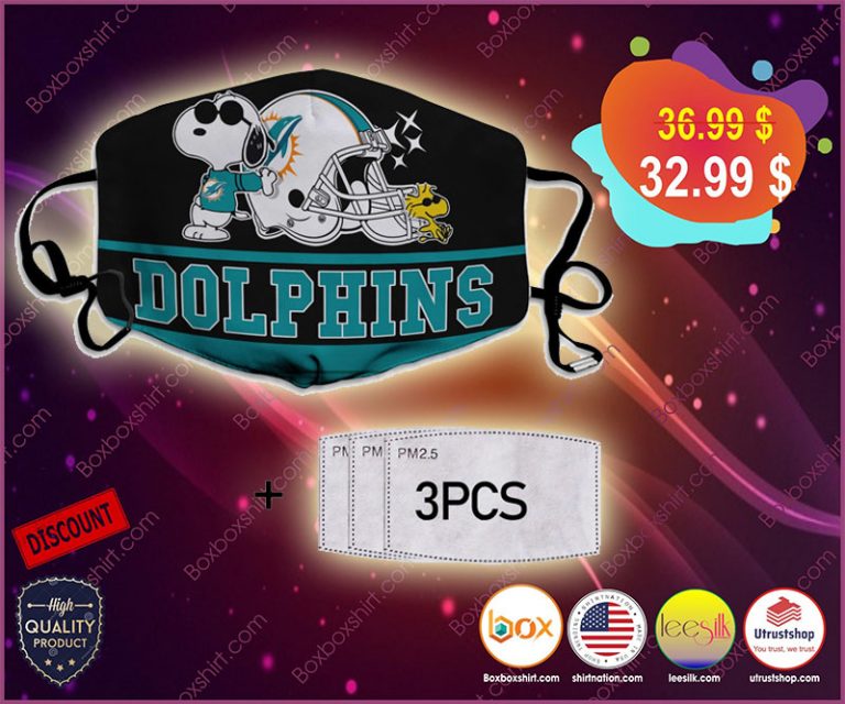 Snoopy Miami Dolphins Face Mask