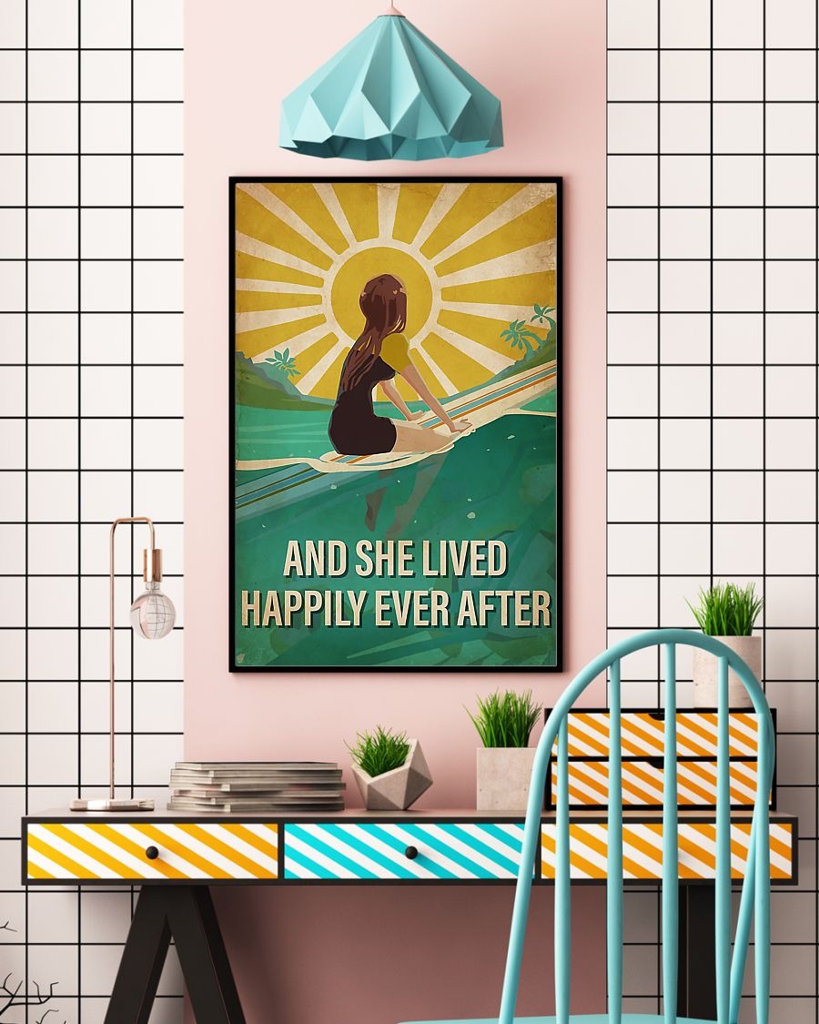 Surfing and she lived after ever poster