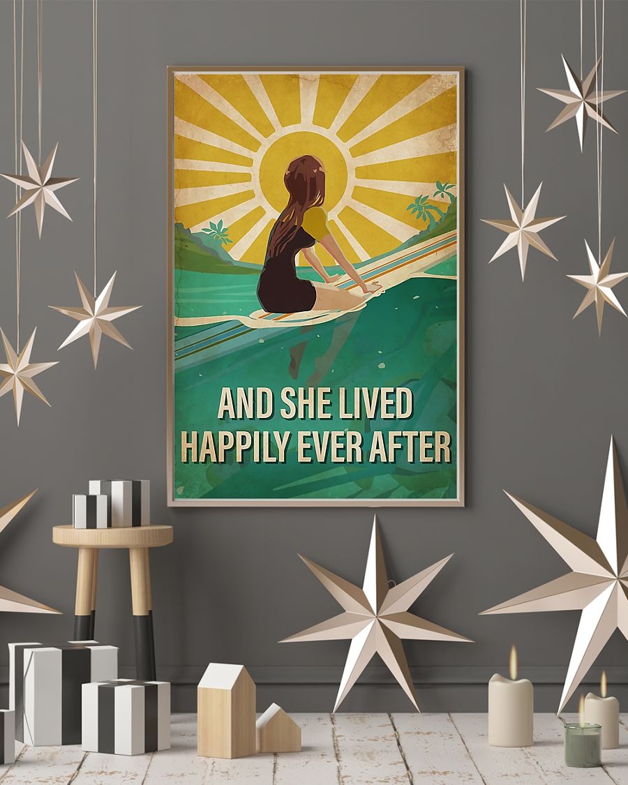 Surfing and she lived after ever poster