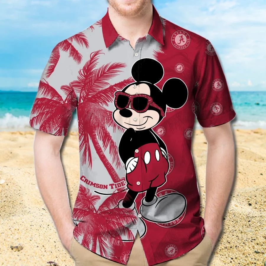 Mickey Mouse Alabama Crimson Tide hawaiian shirt and beach short 1