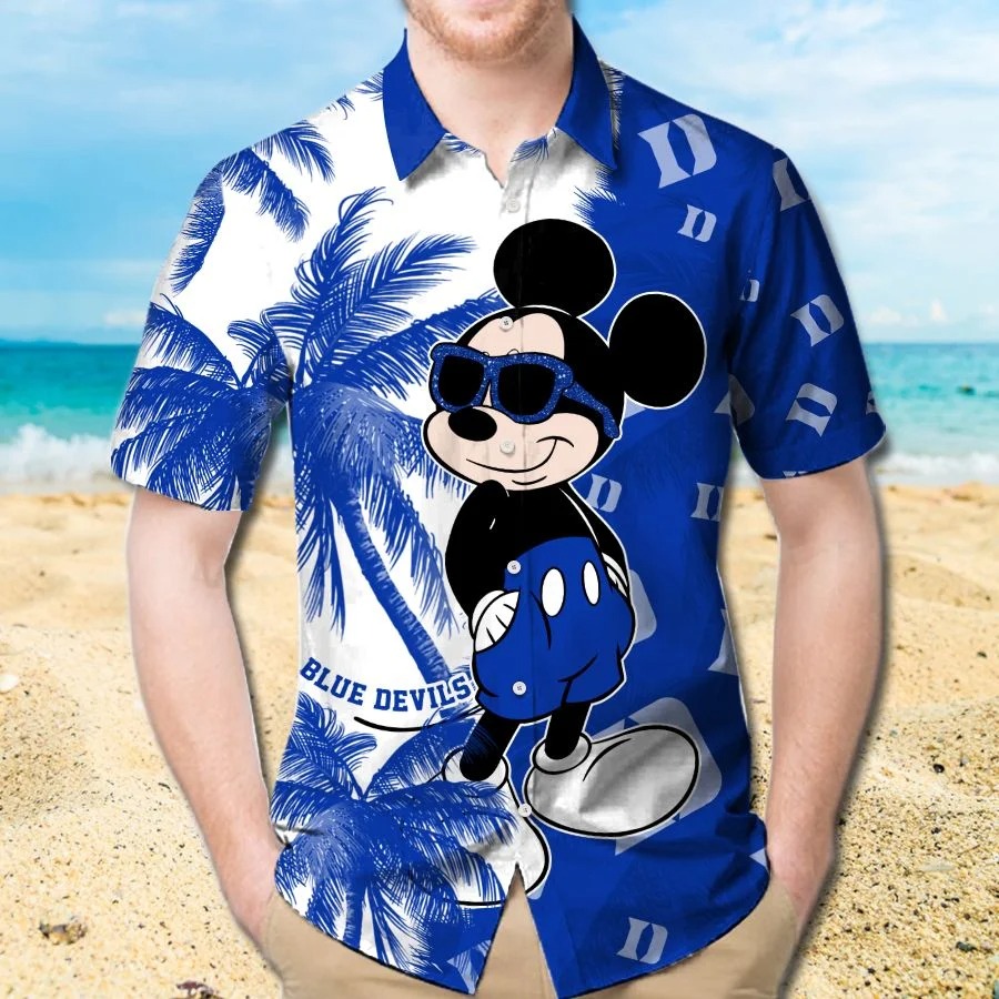 Mickey Mouse Duke Blue Devils hawaiian shirt and beach short 1