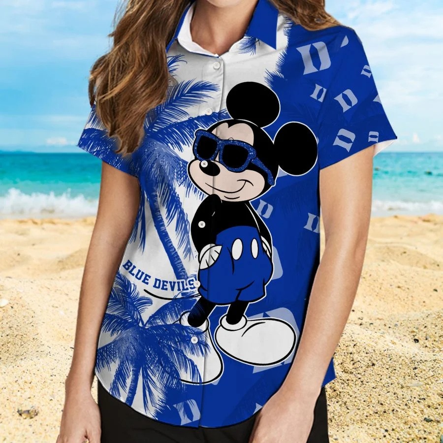 Mickey Mouse Duke Blue Devils hawaiian shirt and beach short 2