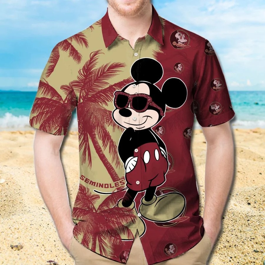 Mickey Mouse Florida State Seminoles hawaiian shirt and beach short 1