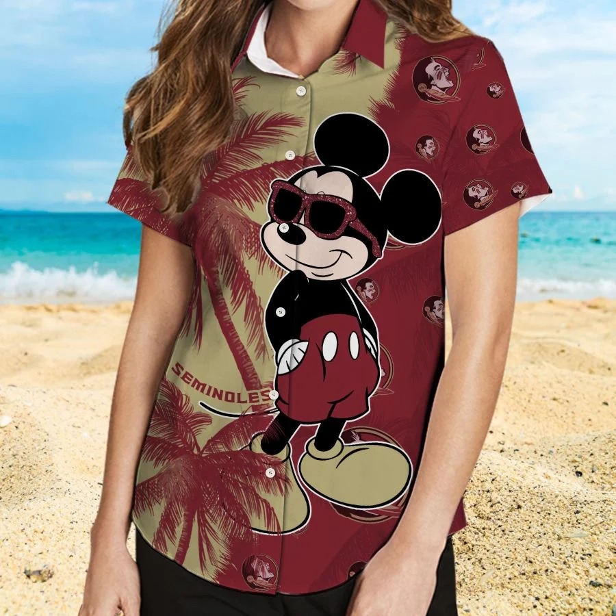 Mickey Mouse Florida State Seminoles hawaiian shirt and beach short 2