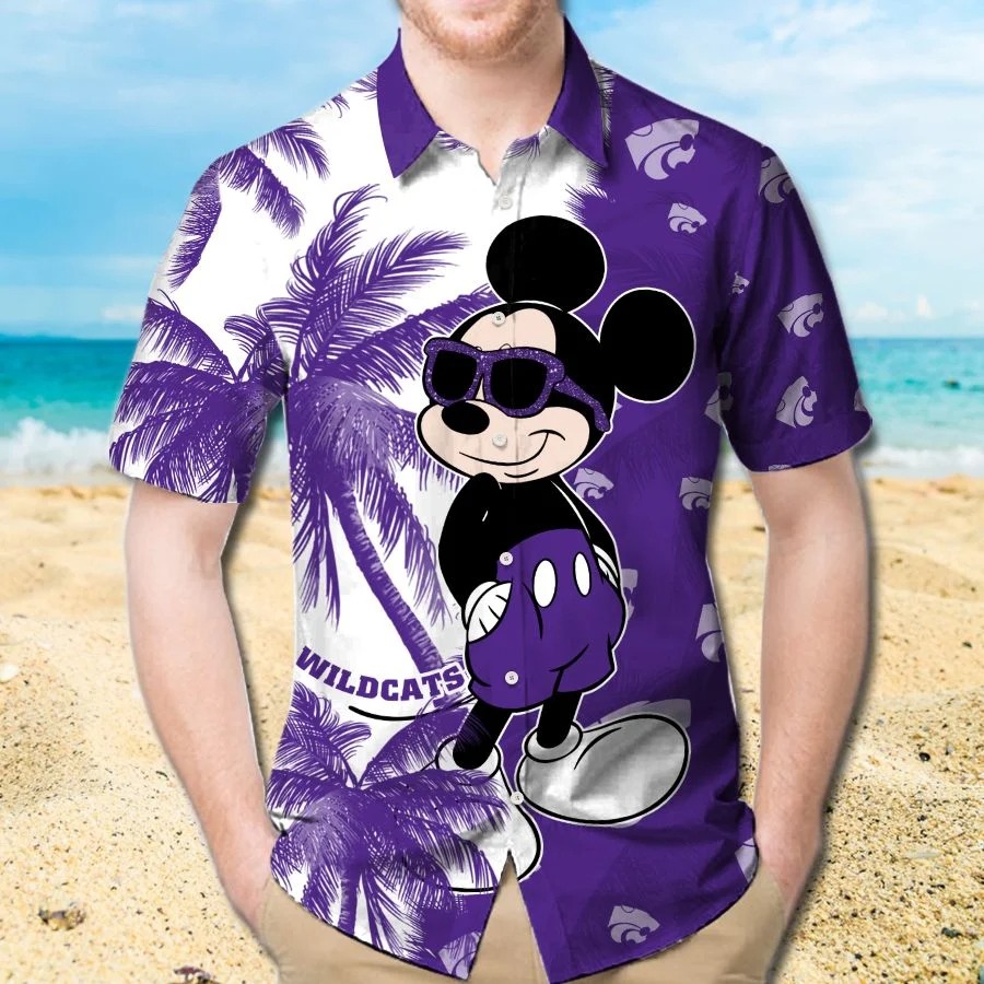 Mickey Mouse Kansas State Wildcats hawaiian shirt and beach short 1