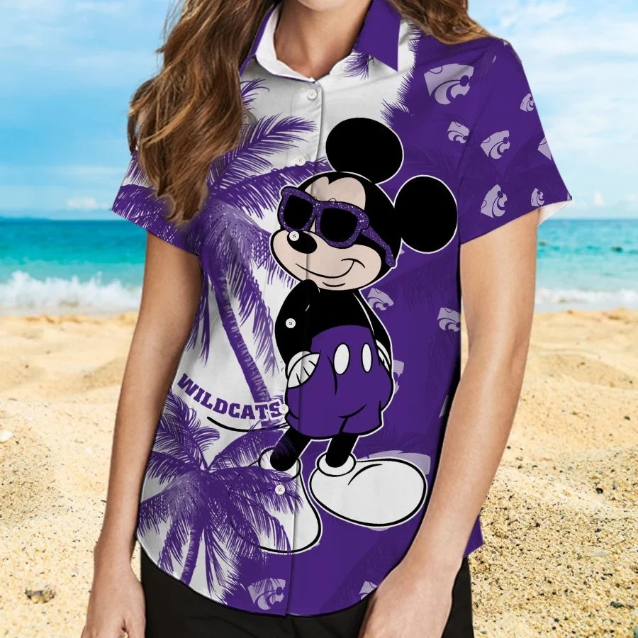Mickey Mouse Kansas State Wildcats hawaiian shirt and beach short 2