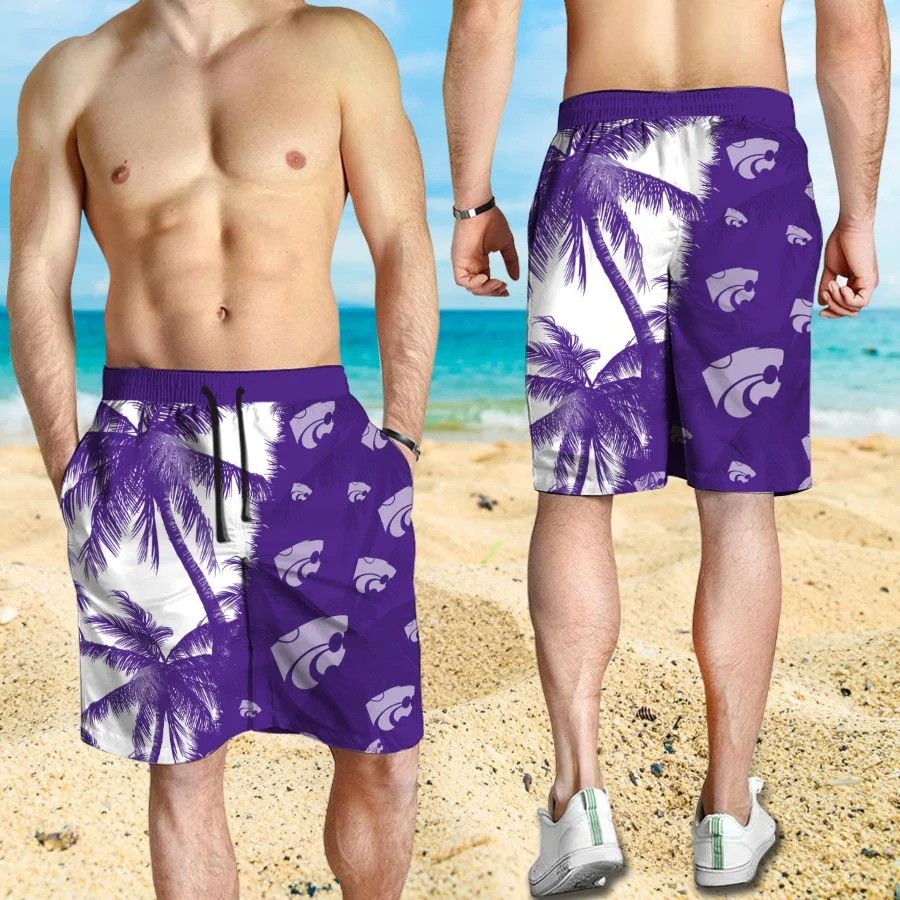 Mickey Mouse Kansas State Wildcats hawaiian shirt and beach short 3