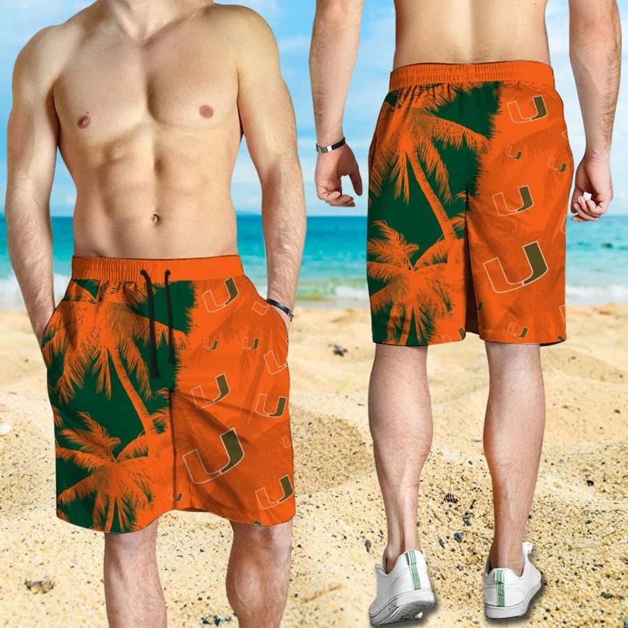 Mickey Mouse Miami Hurricanes hawaiian shirt and beach short 3