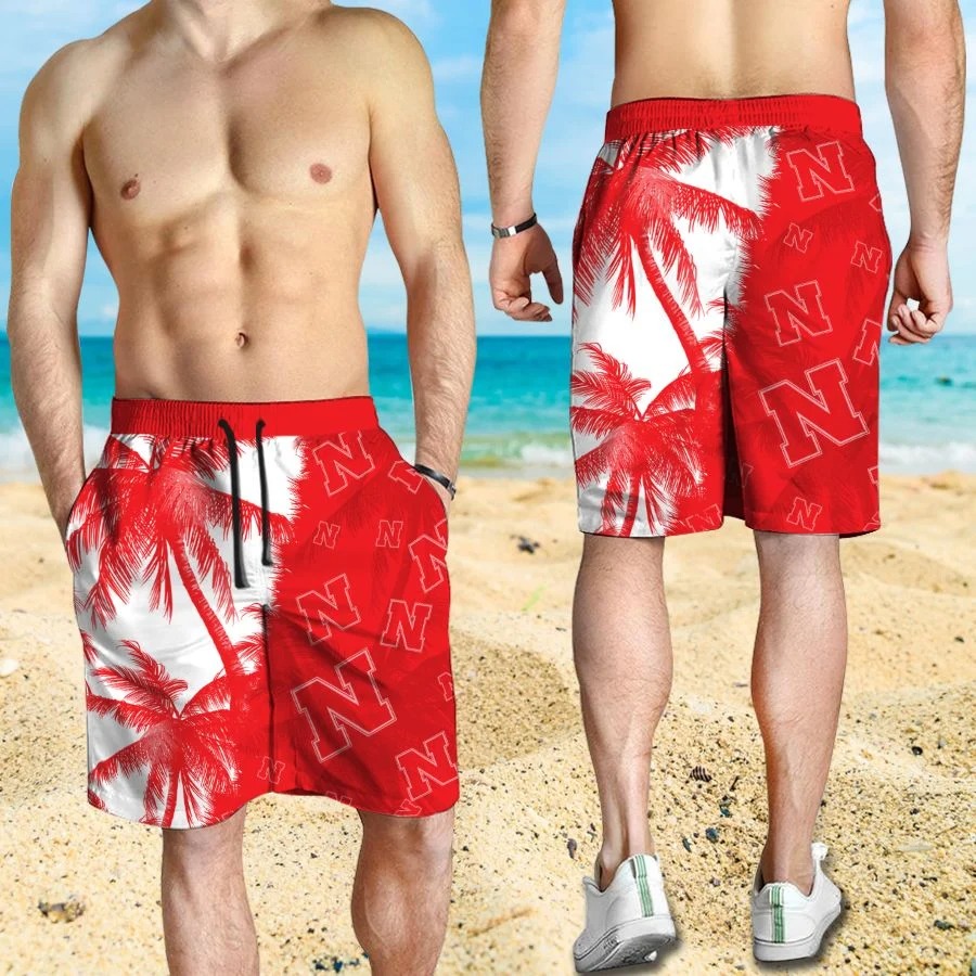 Mickey Mouse Nebraska Cornhuskers hawaiian shirt and beach short 3