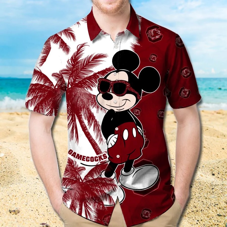 Mickey Mouse South Carolina Gamecocks hawaiian shirt and beach short 1