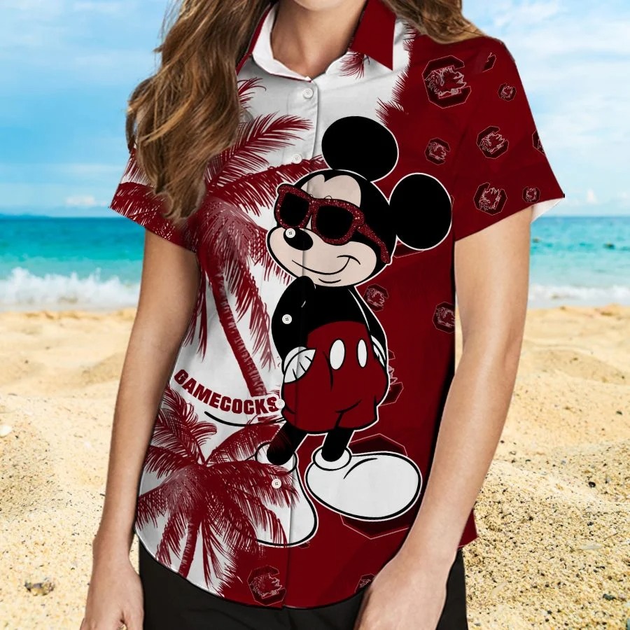 Mickey Mouse South Carolina Gamecocks hawaiian shirt and beach short 2