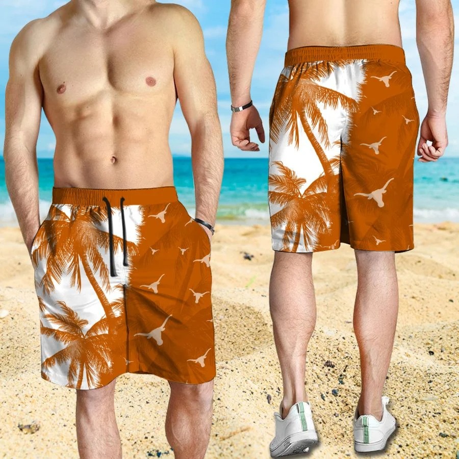 Mickey Mouse Texas Longhorns hawaiian shirt and beach short 3