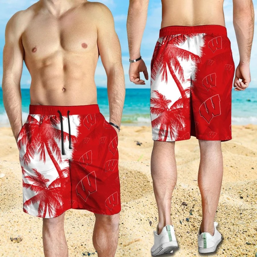 Mickey Mouse Wisconsin Badgers hawaiin shirt vs beach short 3