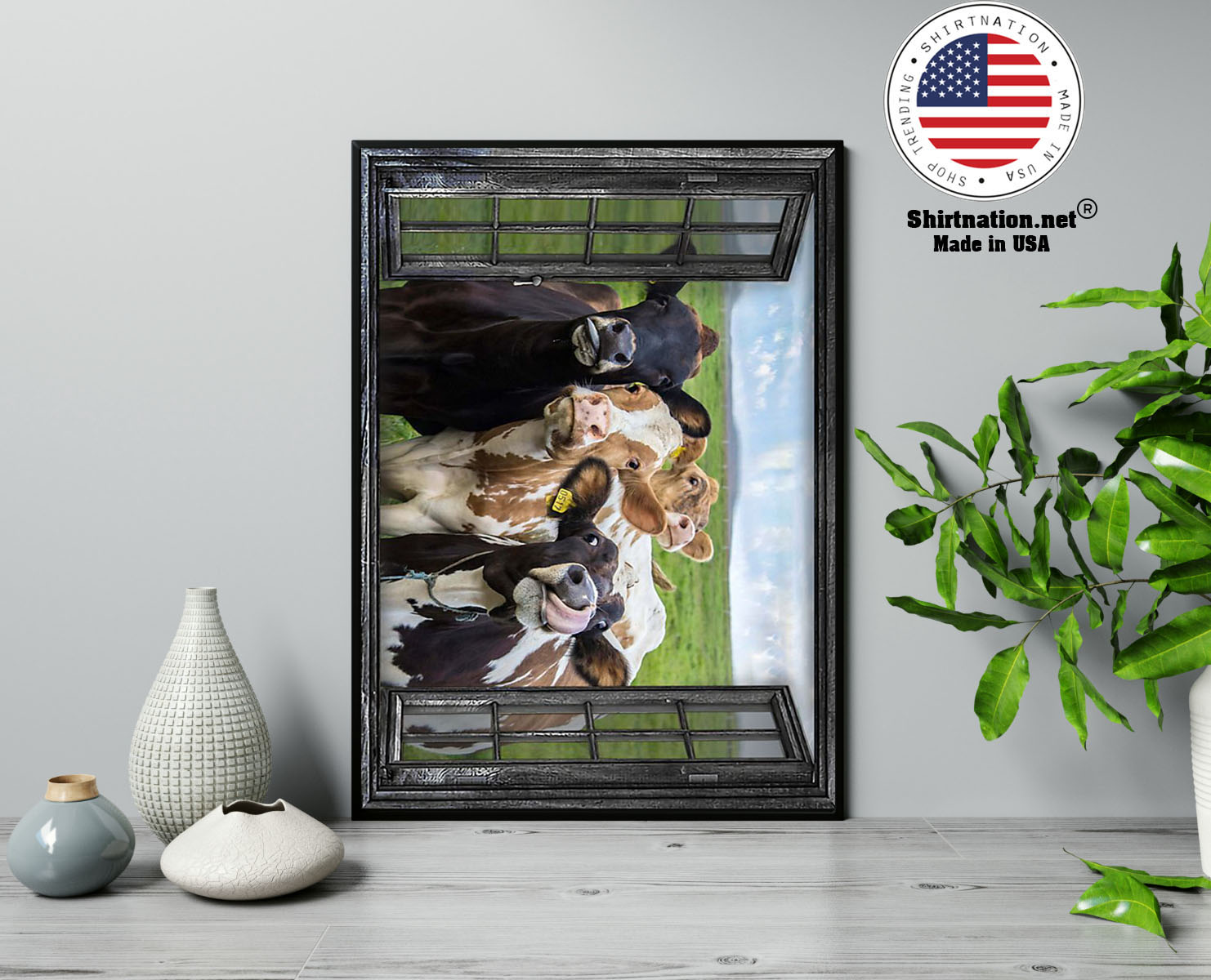 Cow 3d window poster 13 1